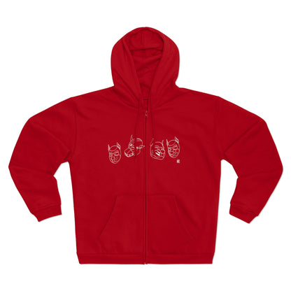 Graphic Pup Masks Zip Hoodie