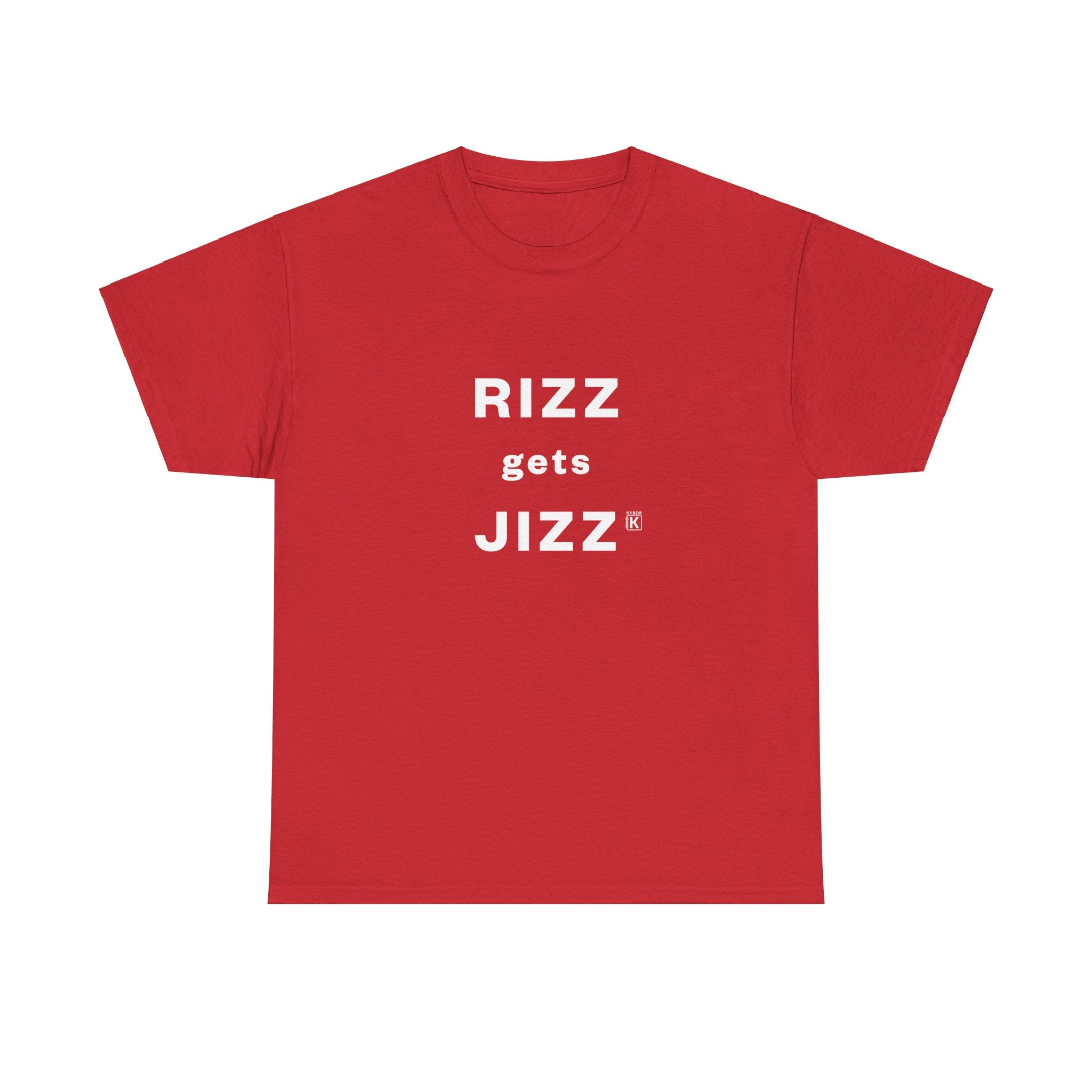 100% Cotton Crew-Neck T-shirt - With 'Rizz Gets Jizz' Slogan