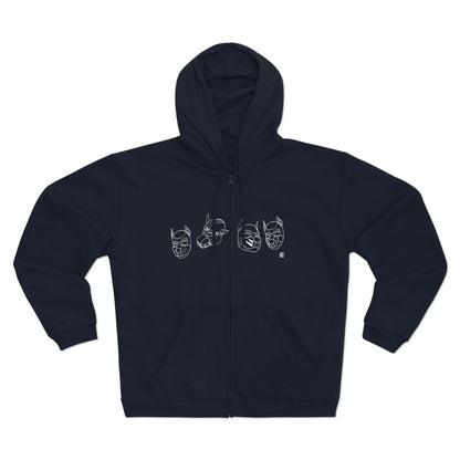 Graphic Pup Masks Zip Hoodie