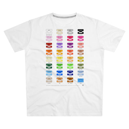 Whitey t-shirt with colourful graphic design on a white background