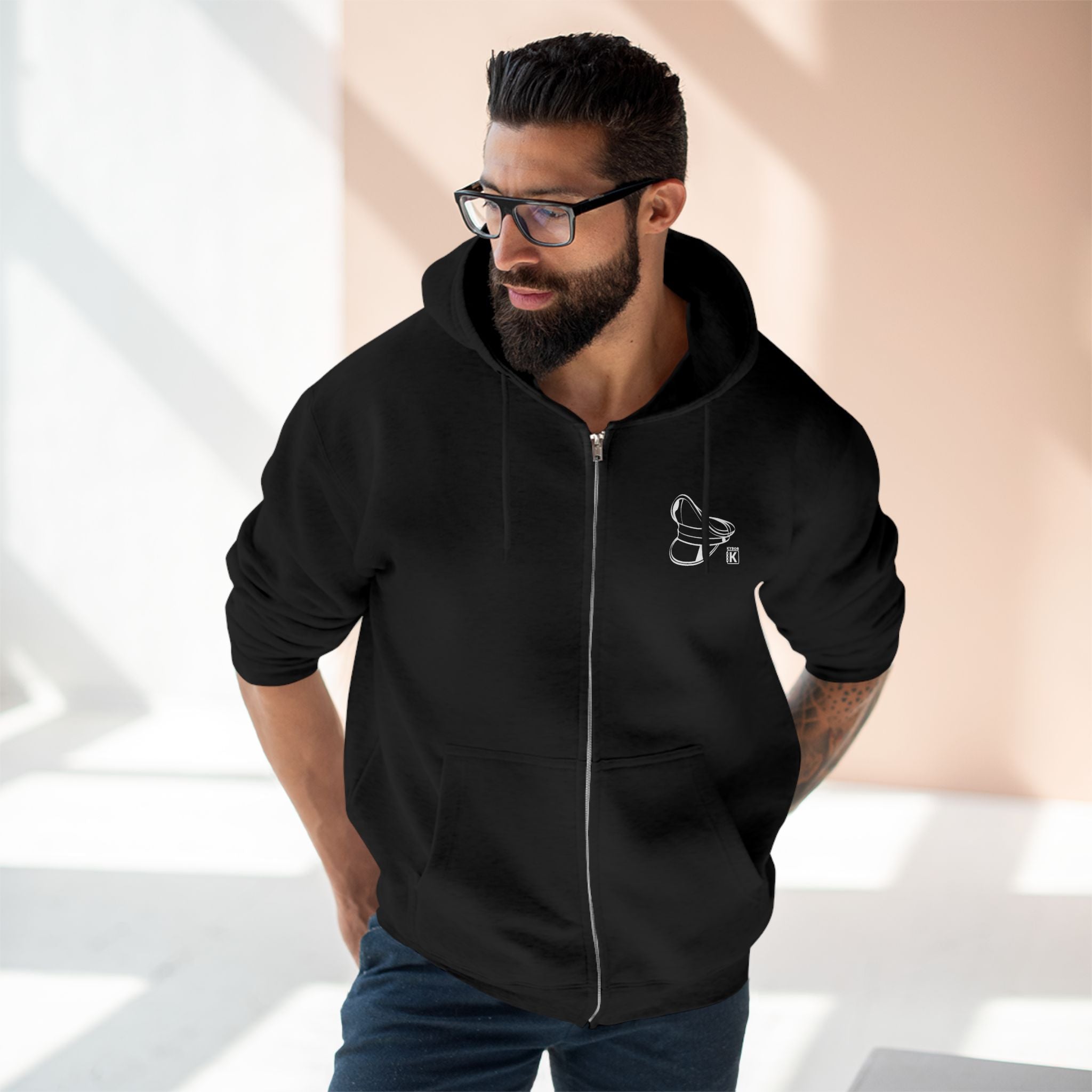 Men's Zip Hoodie - With 'Muir Cap' Image