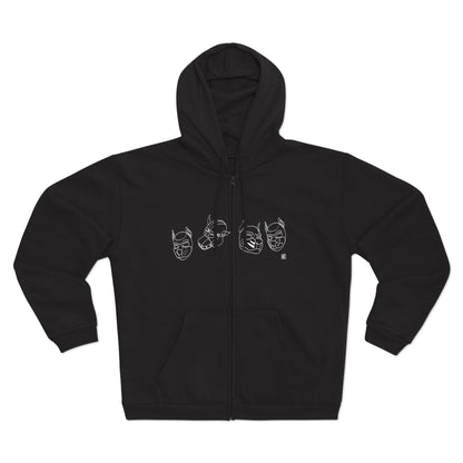 Graphic Pup Masks Zip Hoodie