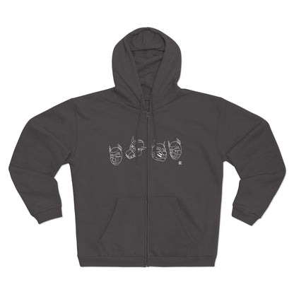 Graphic Pup Masks Zip Hoodie