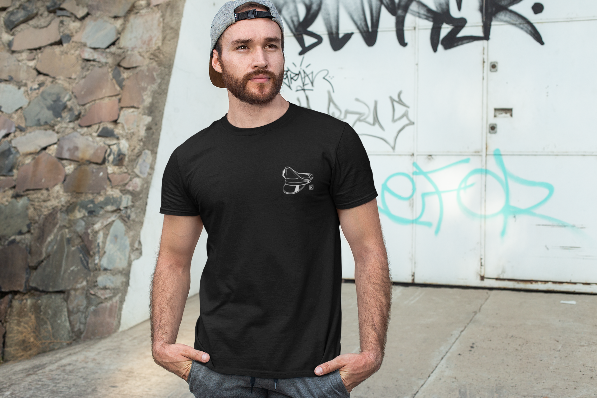 100% Cotton Crew-Neck T-Shirt - With 'Muir Cap' Graphic