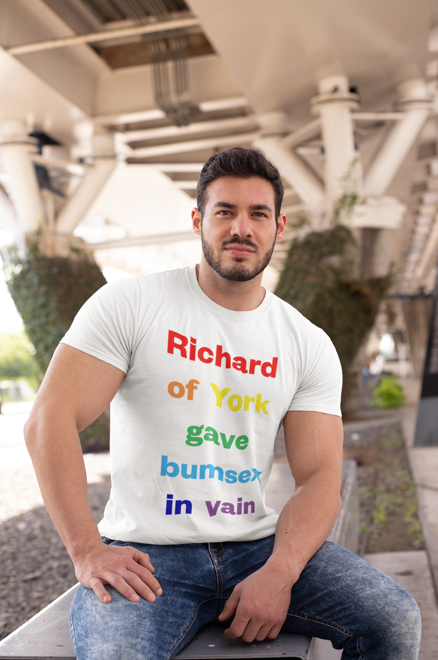 100% Cotton Crew-Neck T-Shirt - With 'Richard Of York gave Bumsex In Vain' Slogan